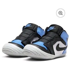 Air Jordan 1 Crib Booties Infant SZ 2C University Blue/Black/White AT3745-400